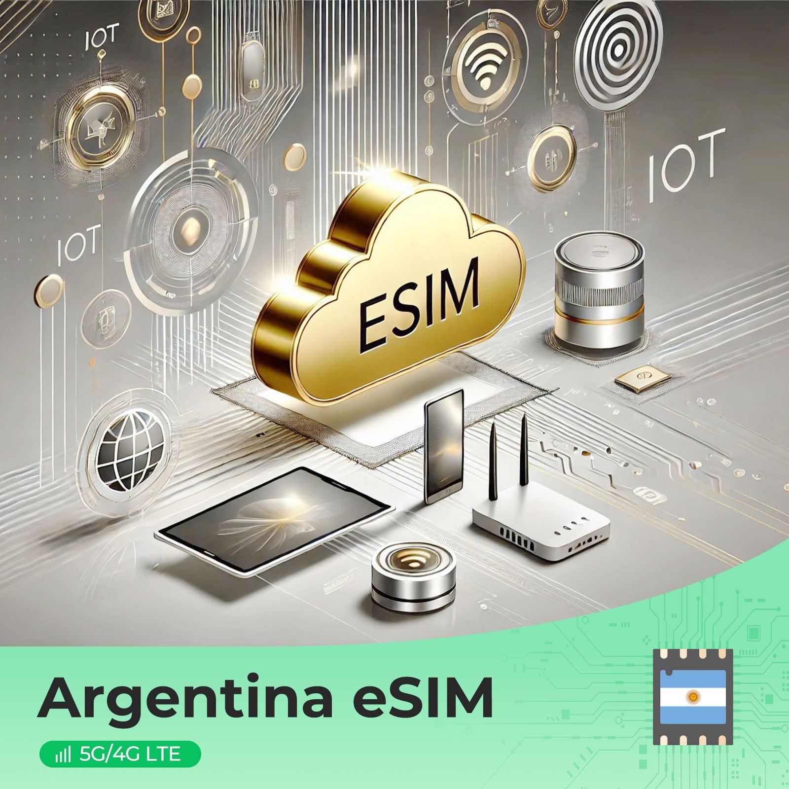 Argentinien Reise-eSIM: 4G/5G Highspeed-Daten im Telecom-Netz | Sofort-Aktivierung & Hotspot