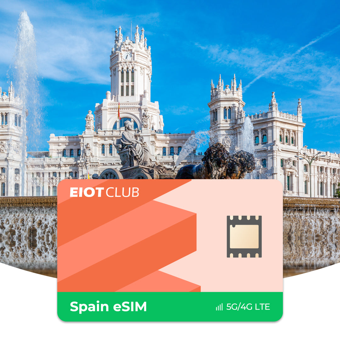 EIOTCLUB Spanien eSIM | Prepaid Highspeed Internet (10-180 Tage)